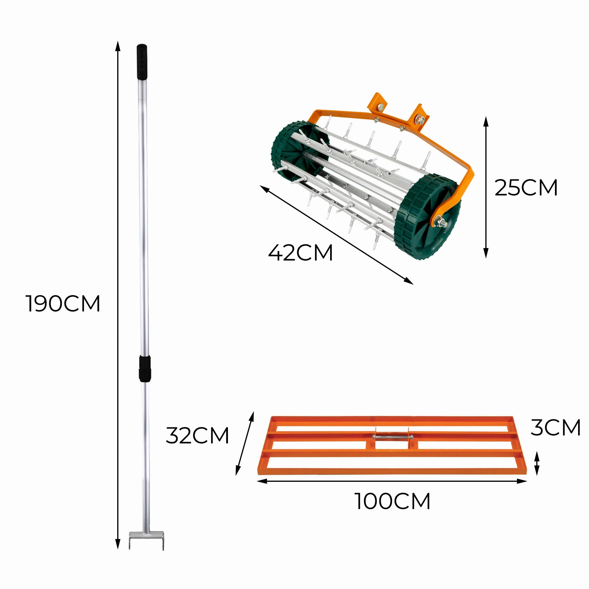 100cm Lawn Leveller & Aerator  Orange