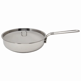 10" Stainless Steel Skillet and Lid professional grade outdoor cooking tools