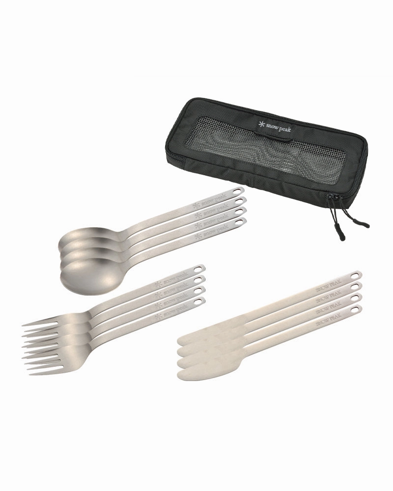 12pc. Titanium Cutlery Set essential outdoor cooking accessories kit