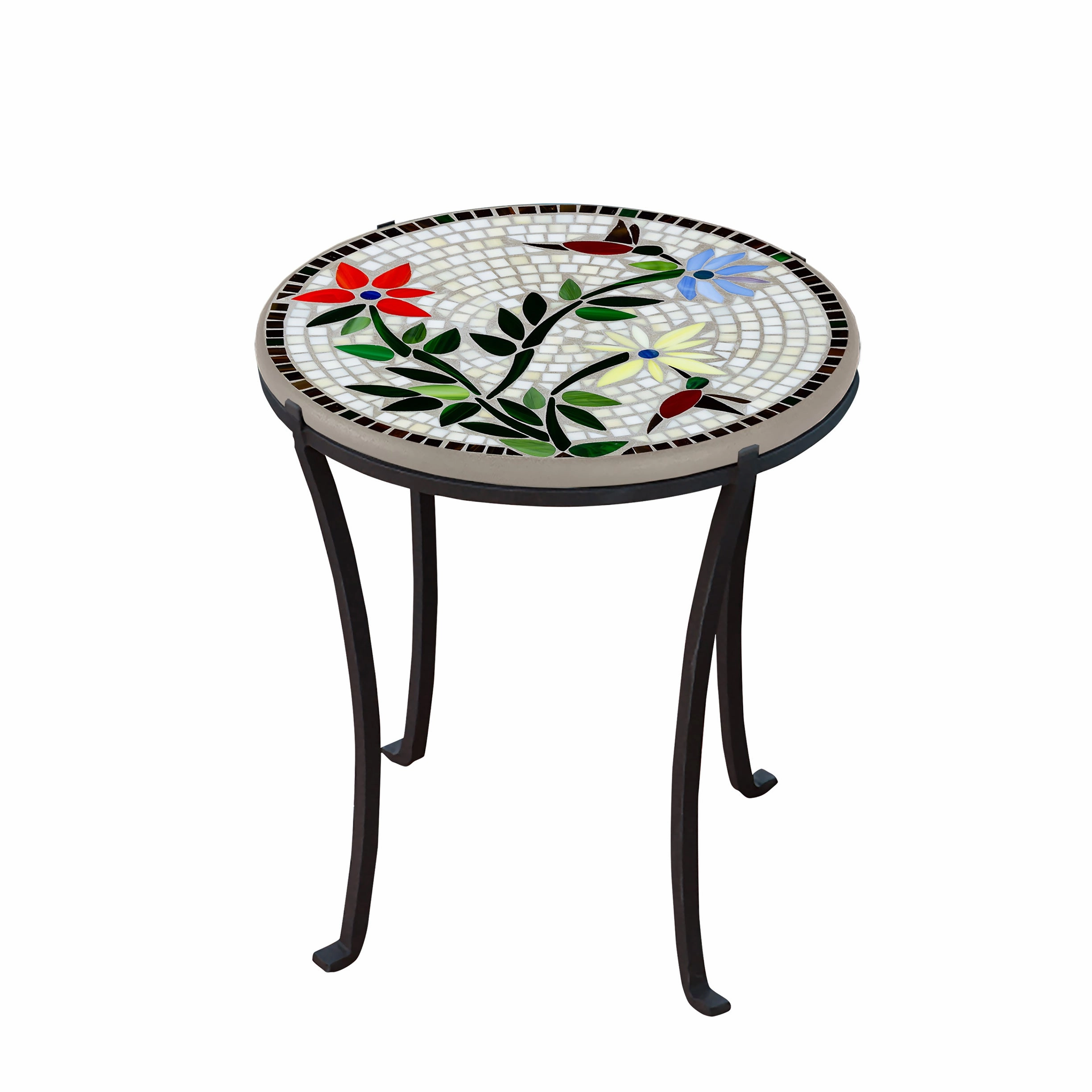 18" Mosaic Stone Top Chaise Table
