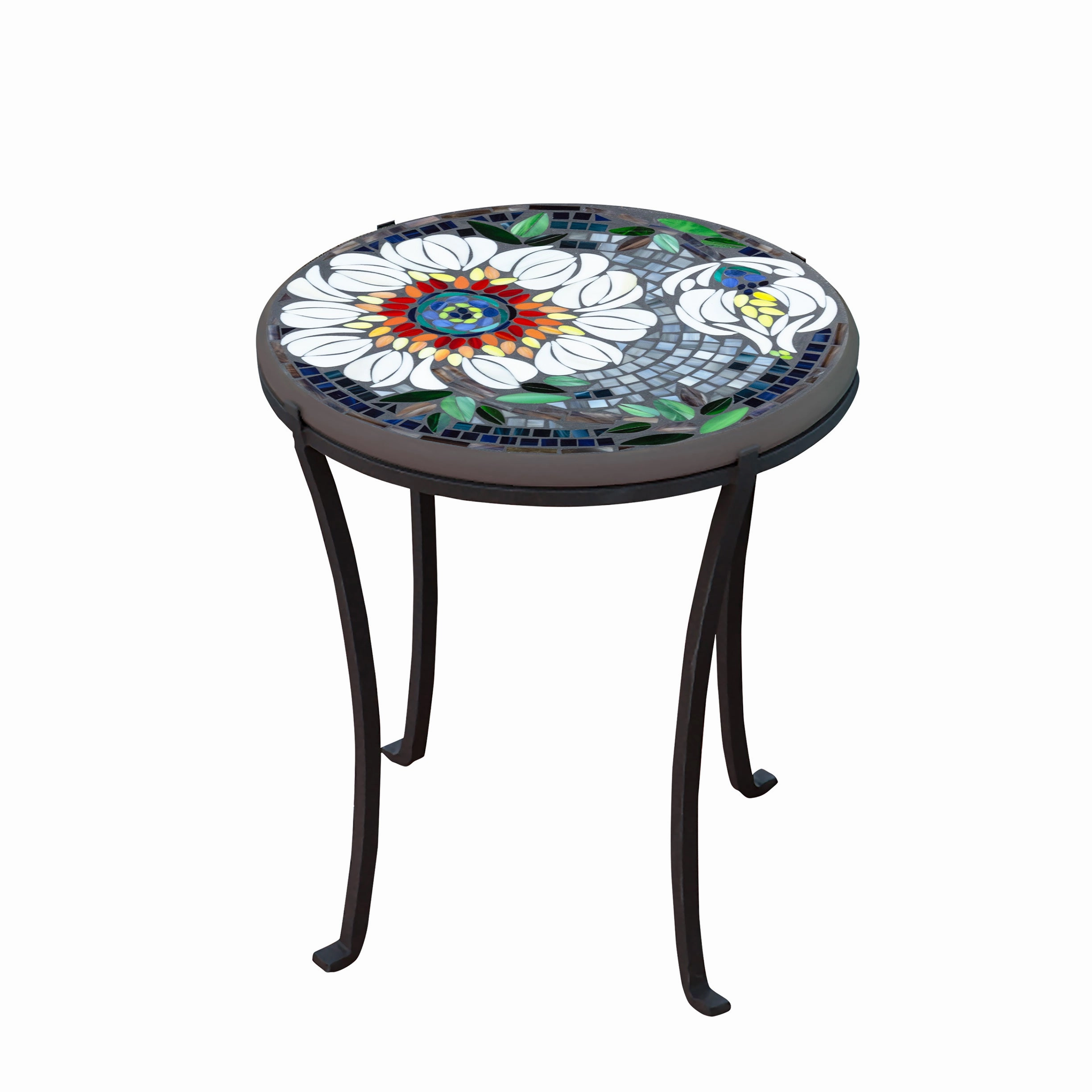 18" Mosaic Stone Top Chaise Table