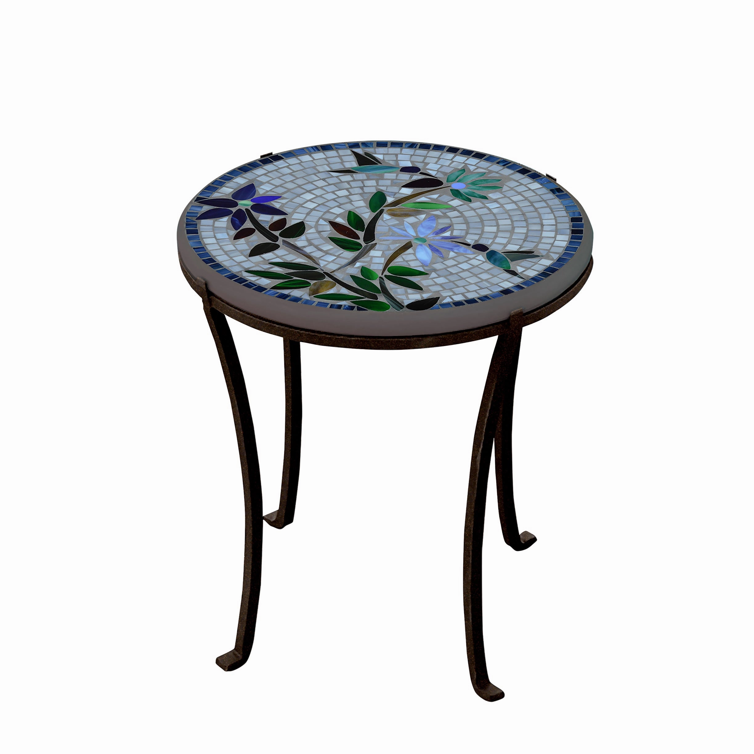18" Mosaic Stone Top Chaise Table