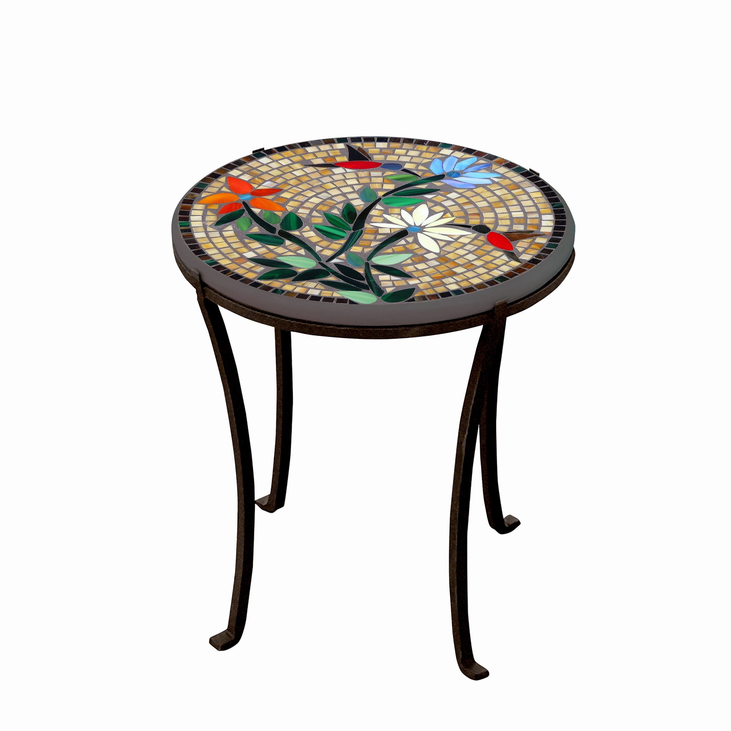 18" Mosaic Stone Top Chaise Table