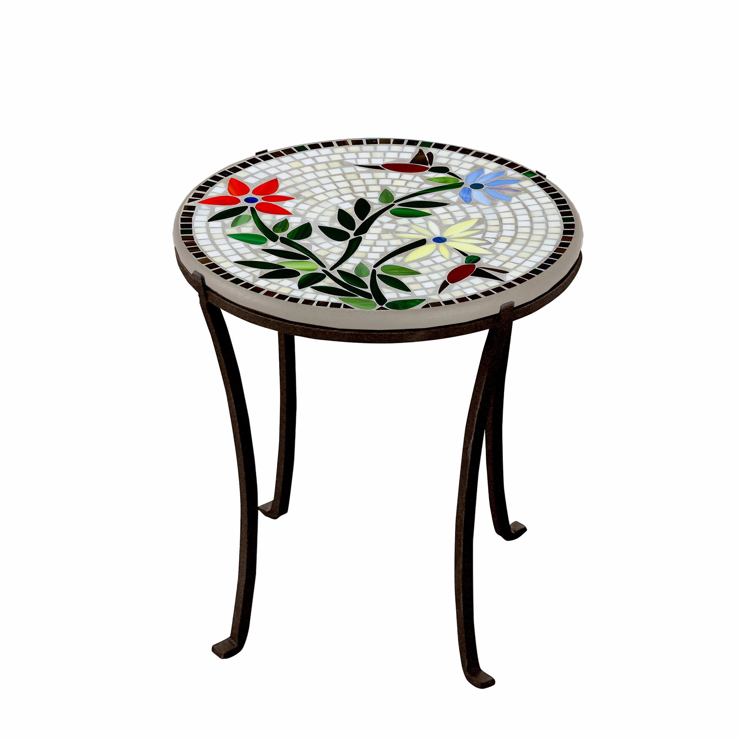18" Mosaic Stone Top Chaise Table
