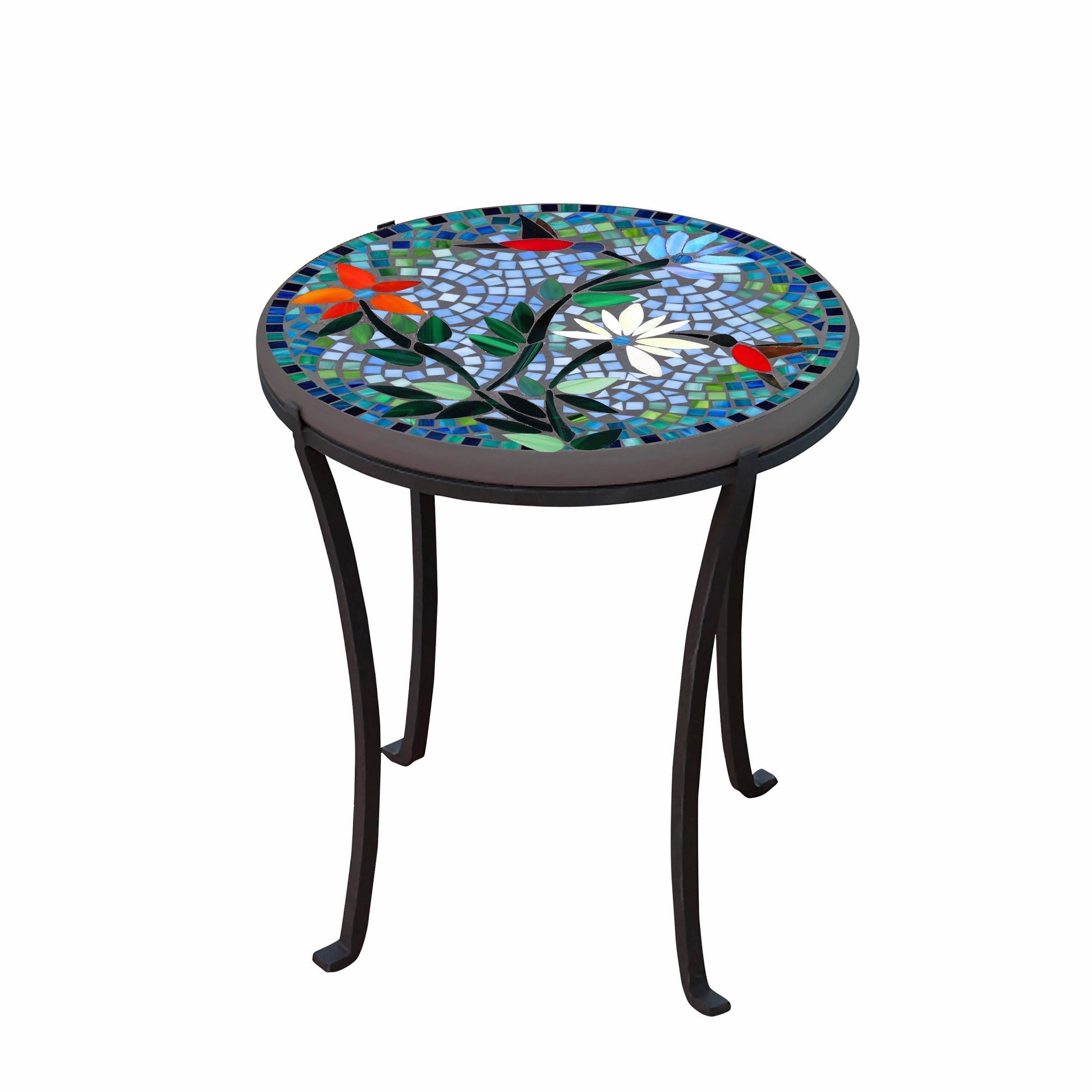 18" Mosaic Stone Top Chaise Table
