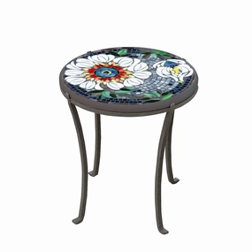 18" Mosaic Stone Top Chaise Tableoutdoor coffee table for patio or lounge
