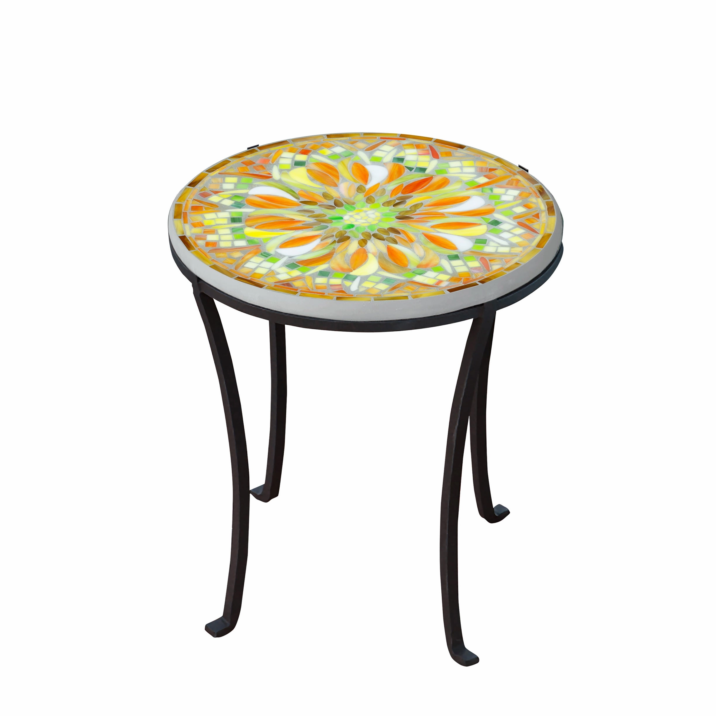 18" Mosaic Stone Top Chaise Table