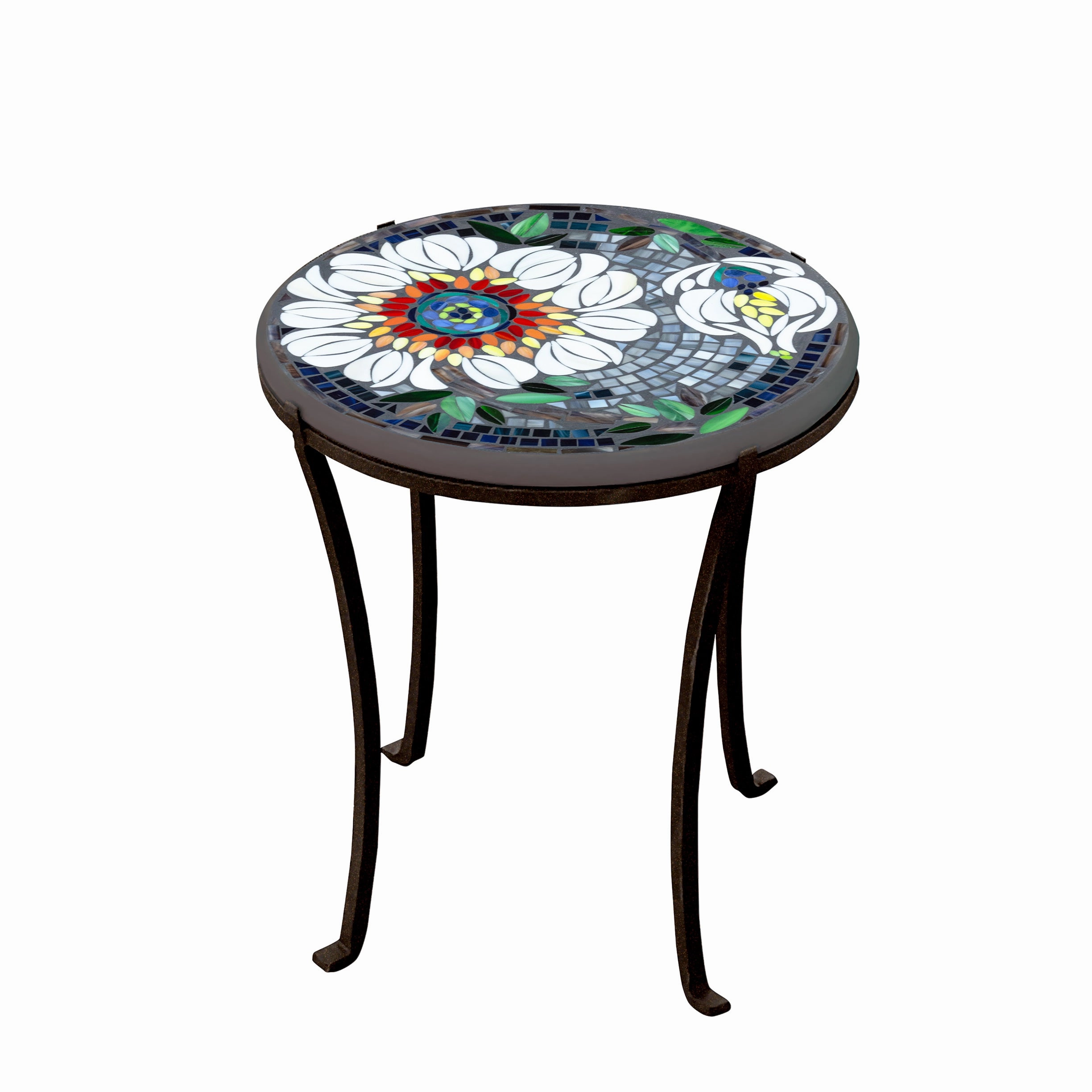 18" Mosaic Stone Top Chaise Table