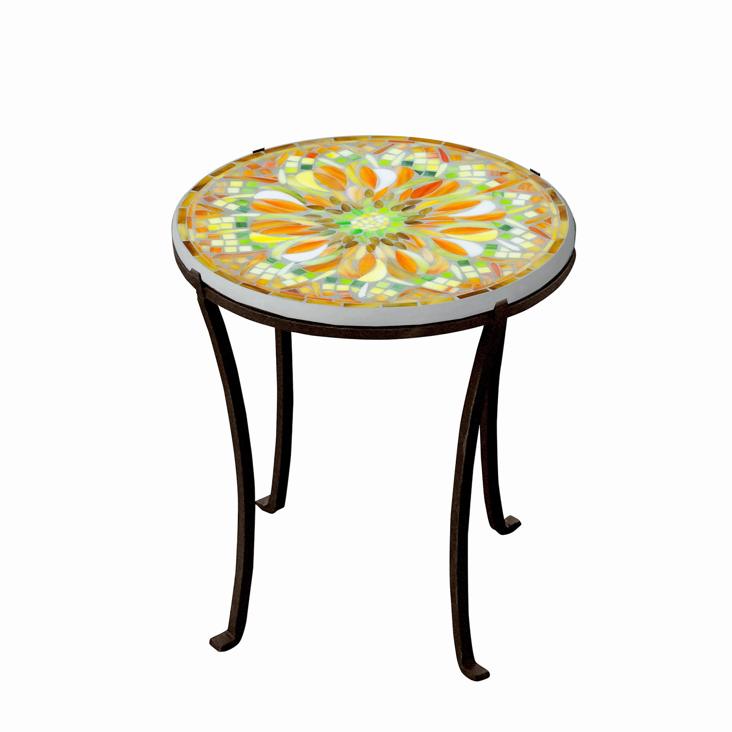 18" Mosaic Stone Top Chaise Table