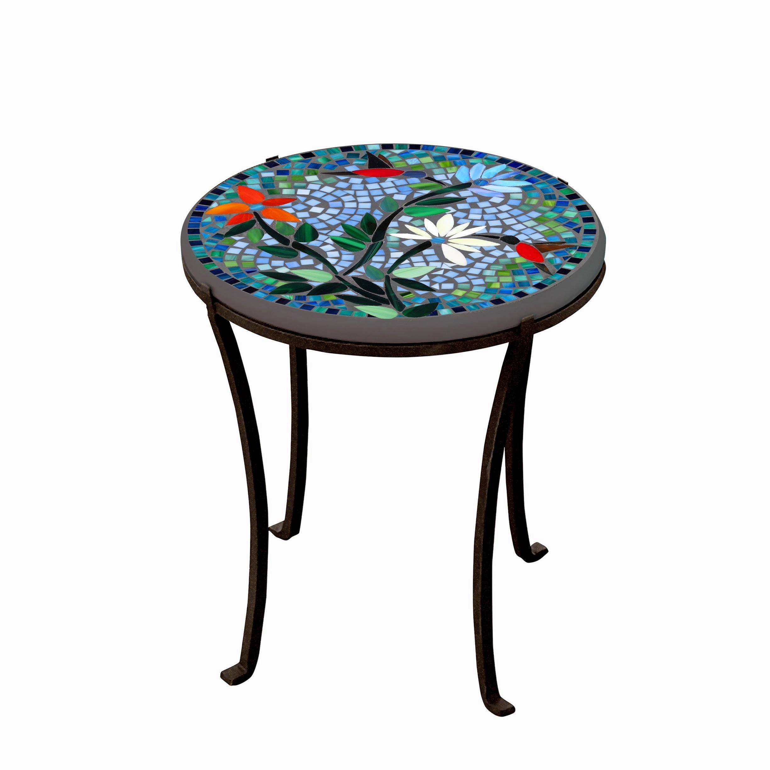 18" Mosaic Stone Top Chaise Table