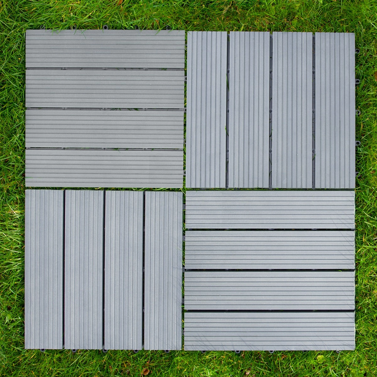 33 x WPC Decking Floor Tiles 30x30cm - Grey