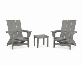 3-Piece Modern Grand Adirondack Setoutdoor patio dining furniture set