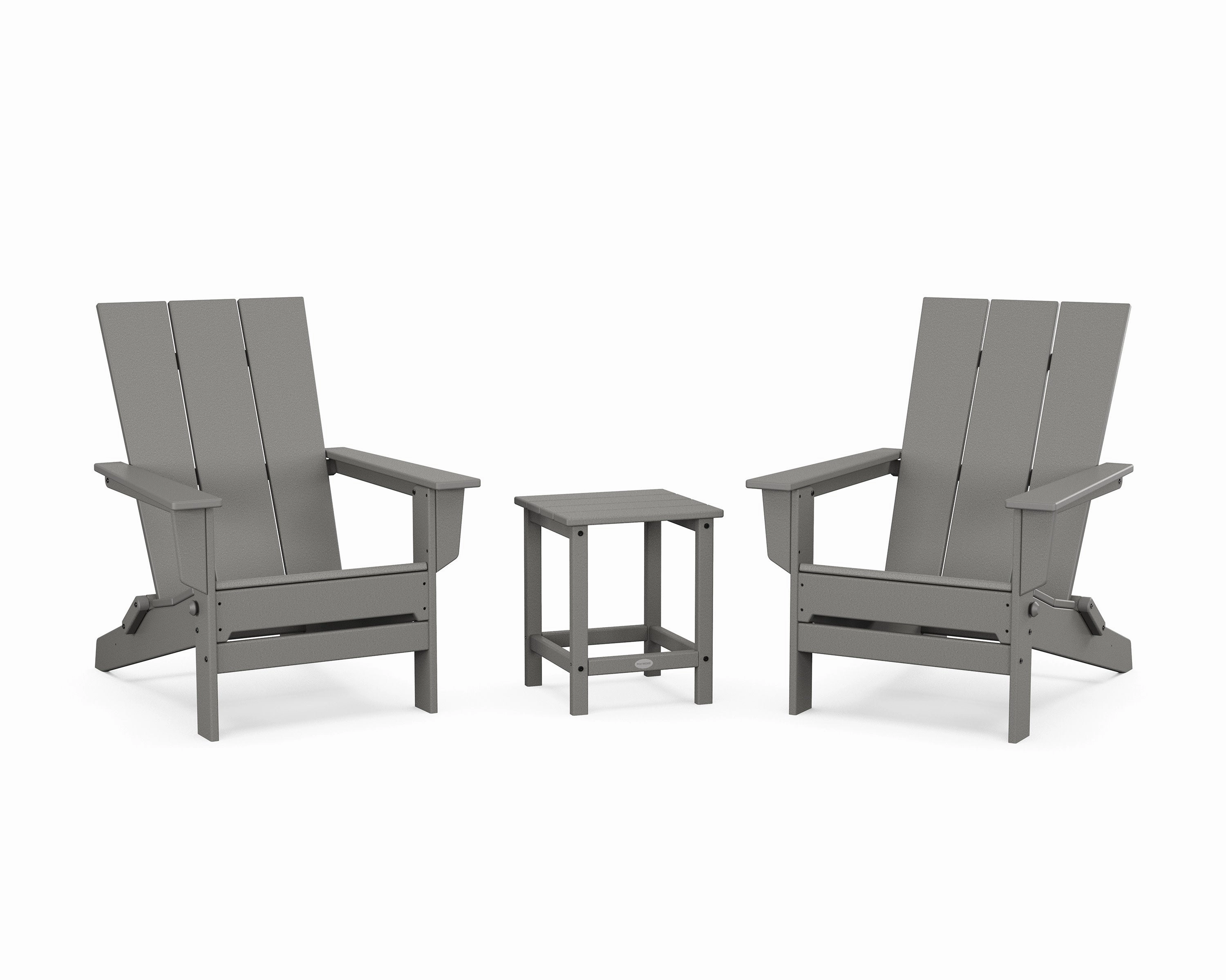 3-Piece Modern Studio Folding Adirondack Setoutdoor patio dining furniture set