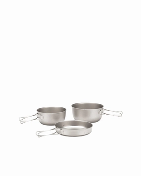 3 Piece Titanium Cookset essential outdoor cooking accessories kit