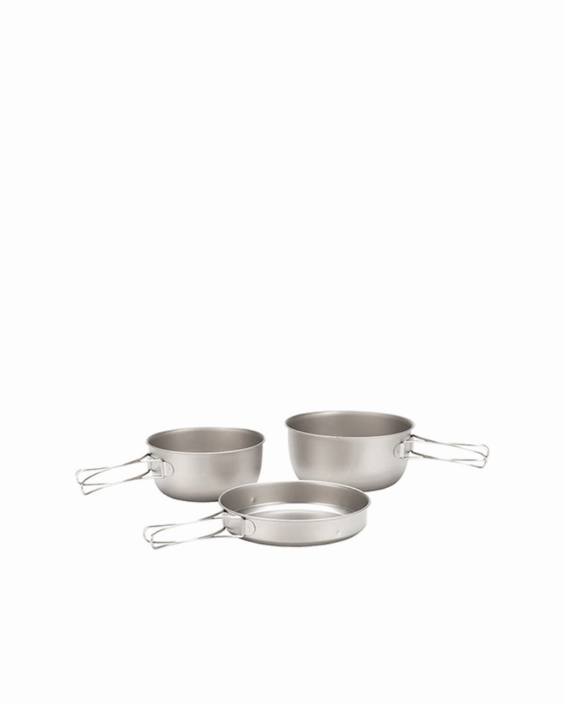 3 Piece Titanium Cookset essential outdoor cooking accessories kit