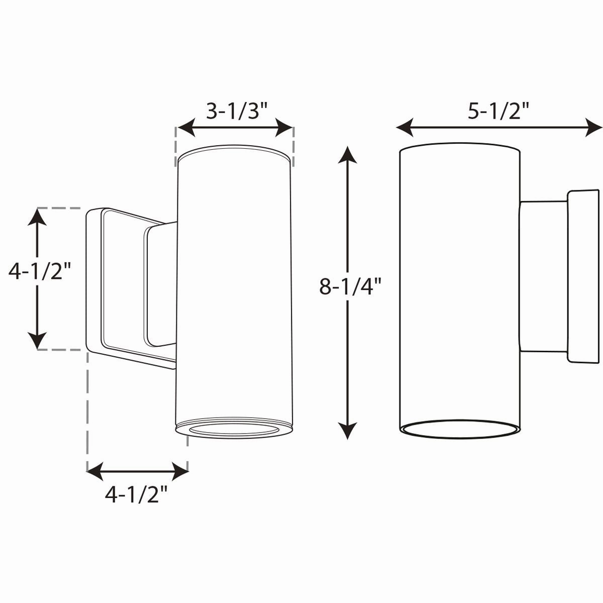 3In Cylinders LED Wall Lantern Graphite