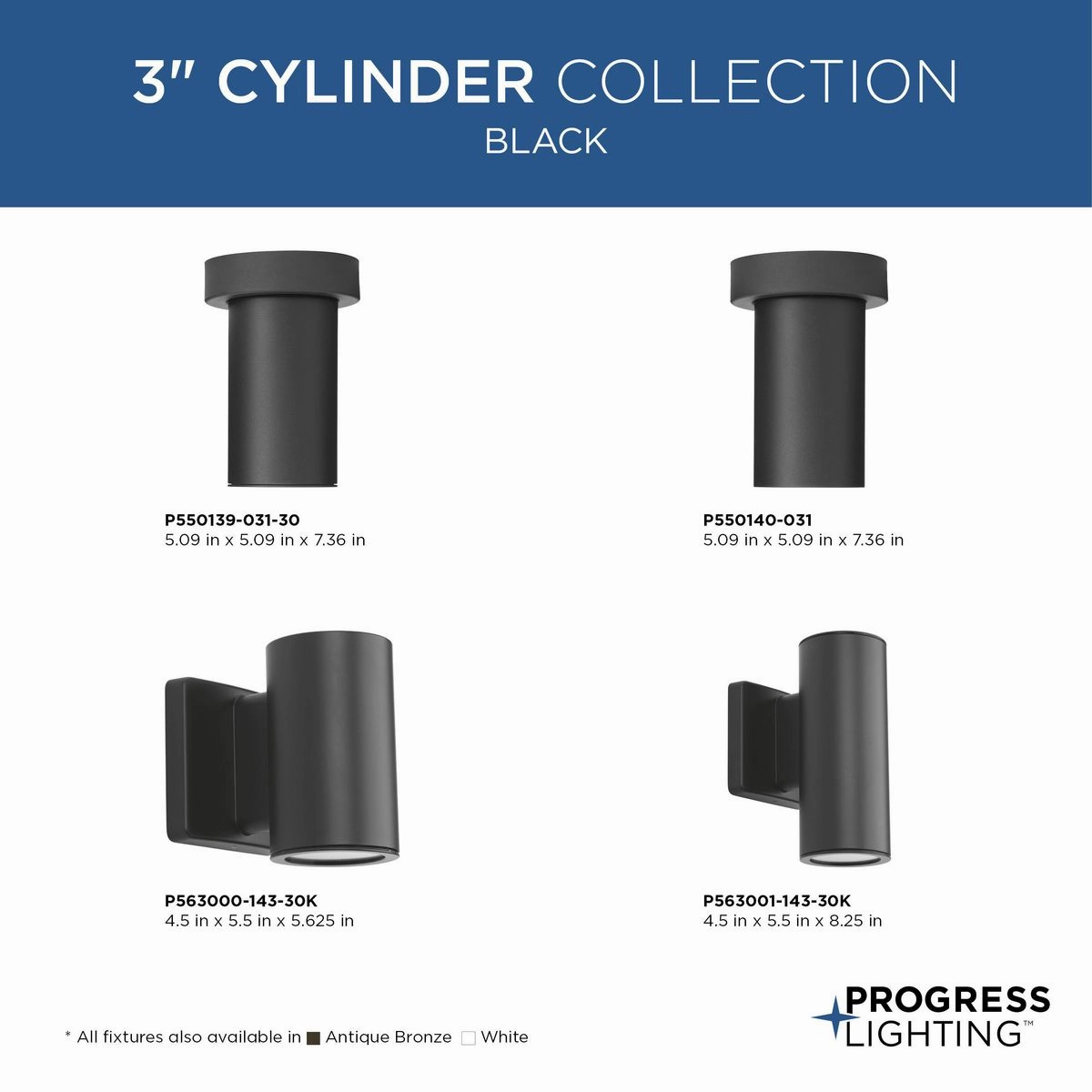 3In Cylinders LED Wall Lantern Graphite