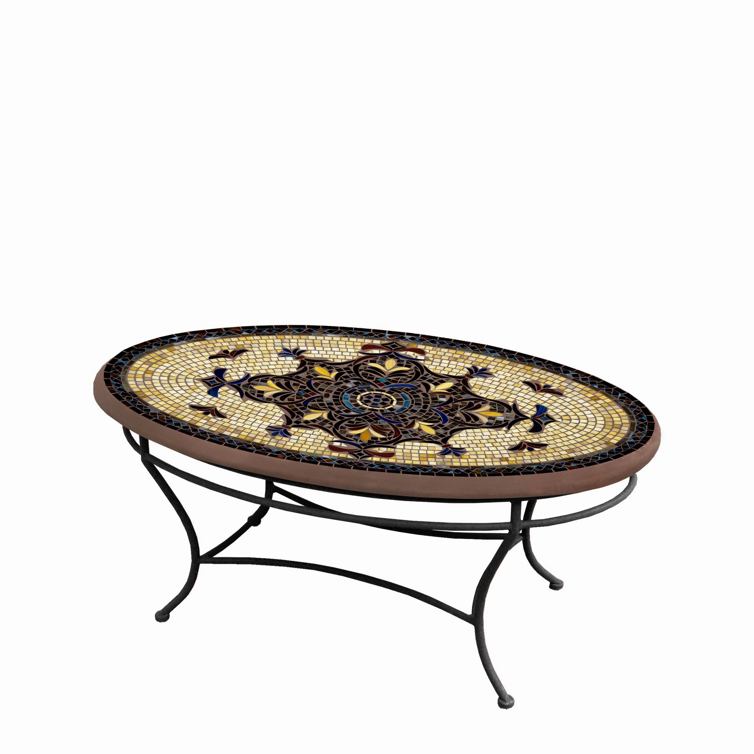 42" Oval Mosaic Stone Top Coffee Tableoutdoor coffee table for patio or lounge