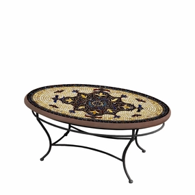 42" Oval Mosaic Stone Top Coffee Tableoutdoor coffee table for patio or lounge