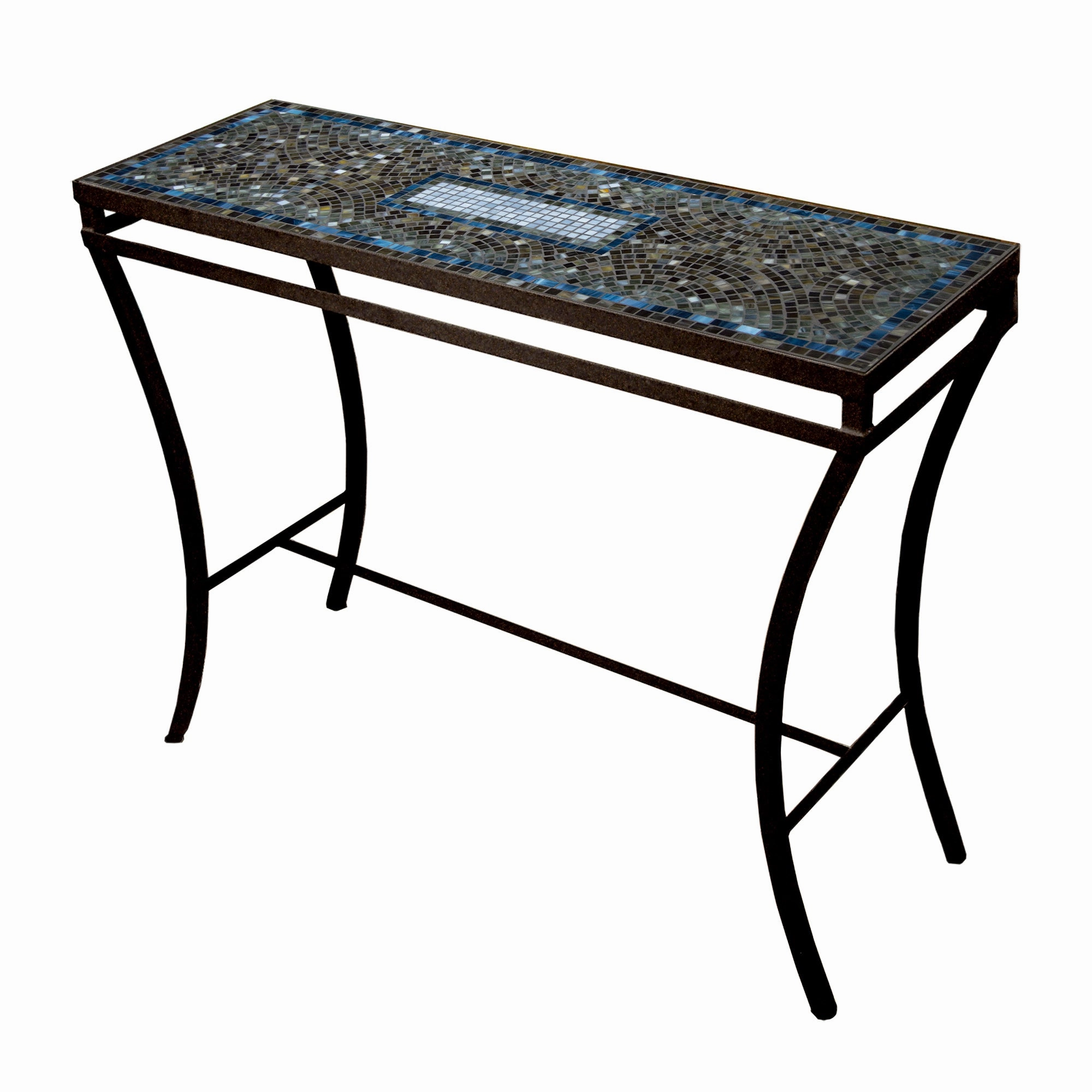 48" x 16" Elements Mosaic Stone Top Console Table