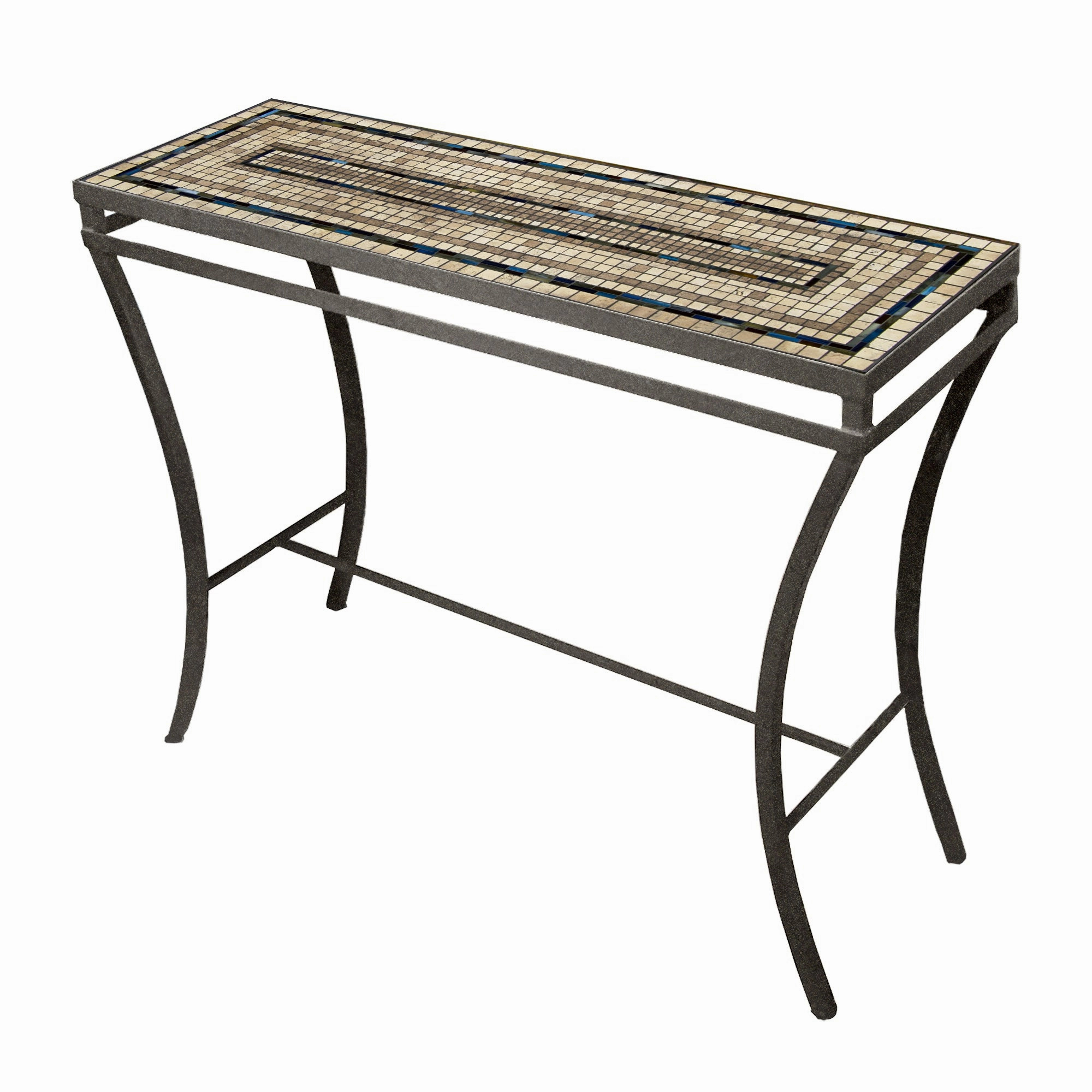 48" x 16" Elements Mosaic Stone Top Console Table