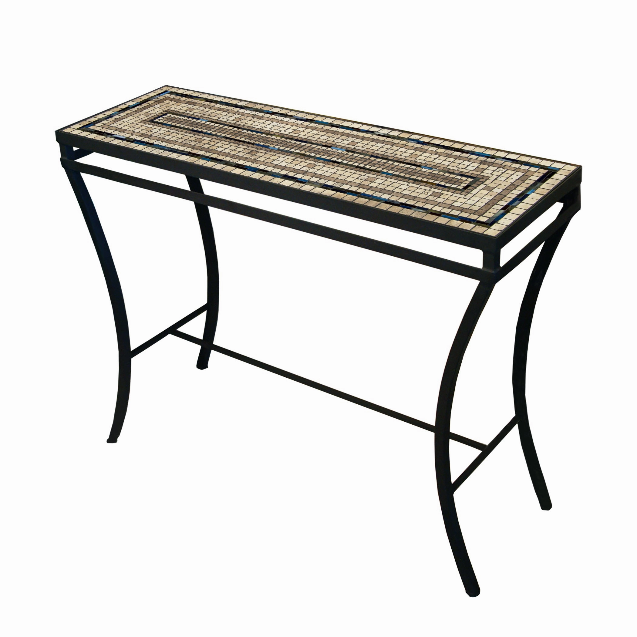 48" x 16" Elements Mosaic Stone Top Console Table