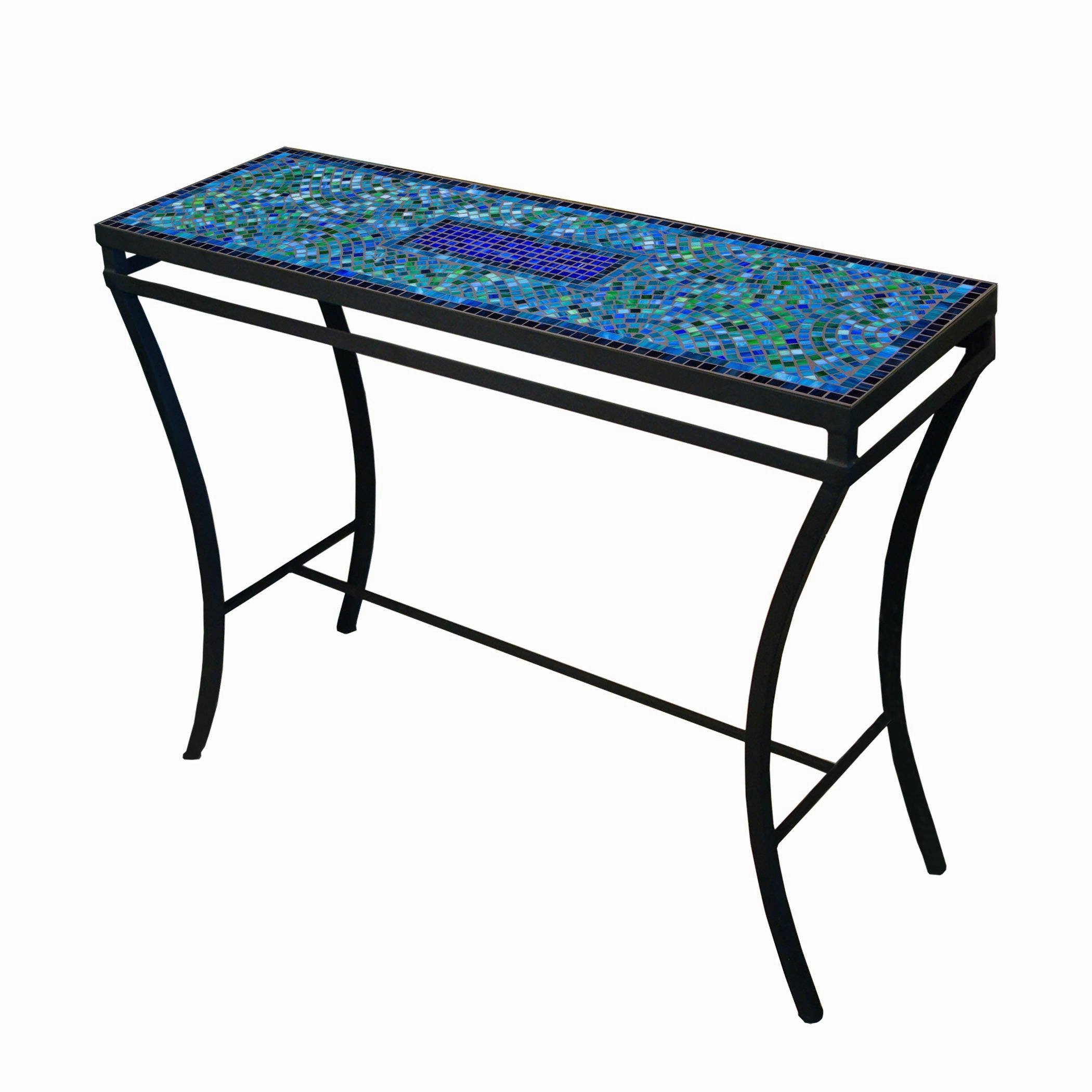 48" x 16" Elements Mosaic Stone Top Console Table