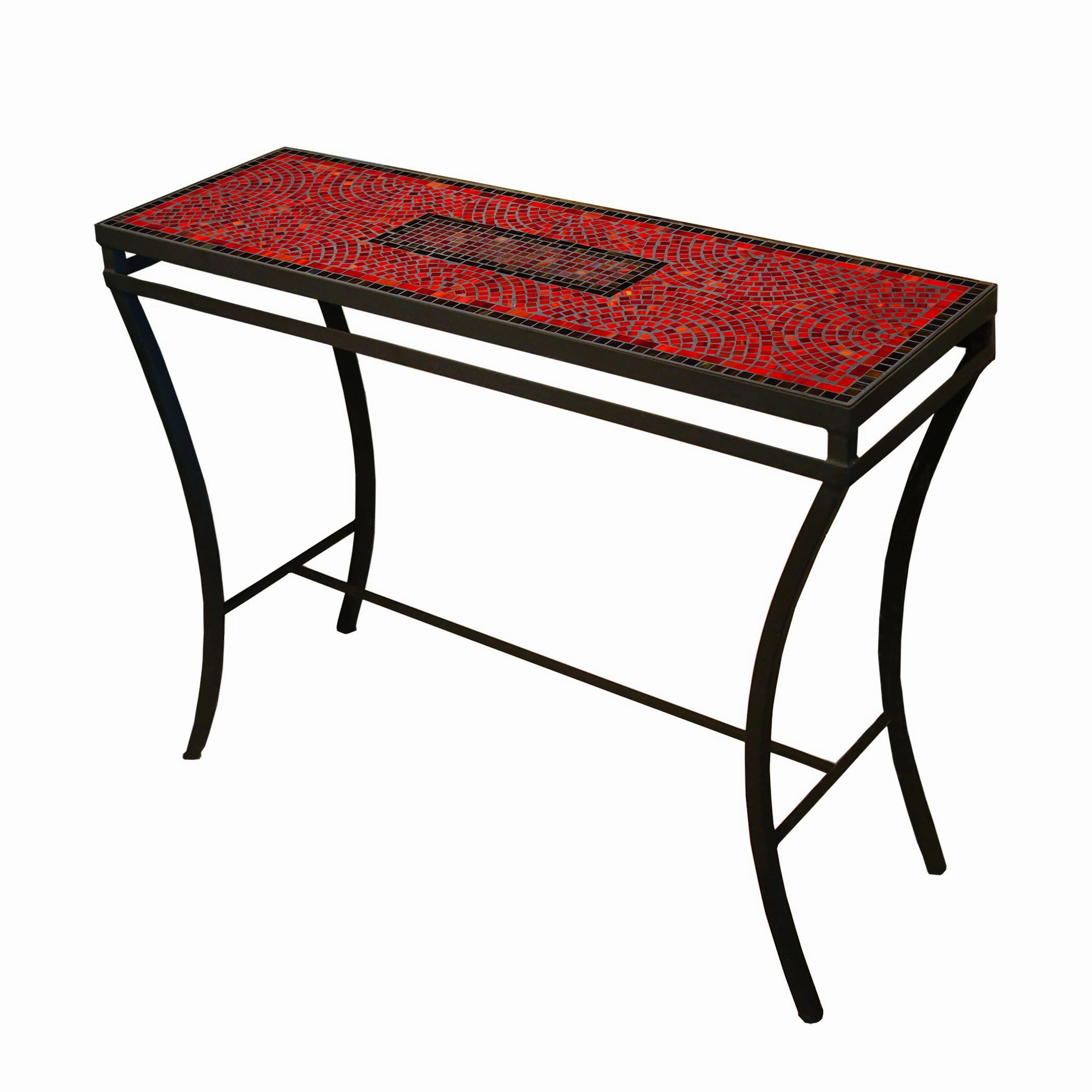 48" x 16" Elements Mosaic Stone Top Console Table