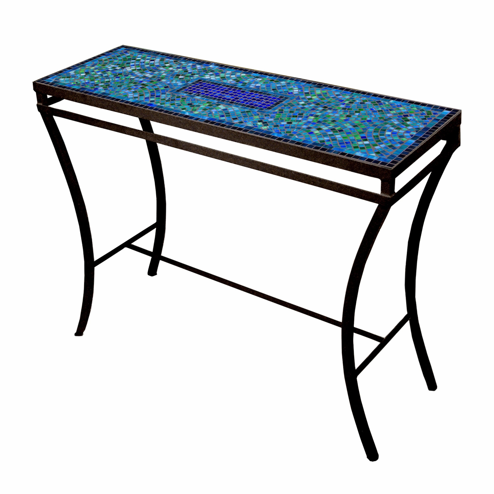 48" x 16" Elements Mosaic Stone Top Console Table