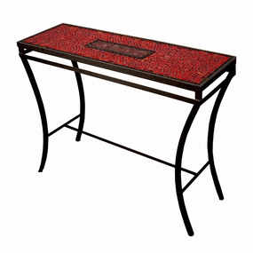 48" x 16" Elements Mosaic Stone Top Console Tableoutdoor coffee table for patio or lounge