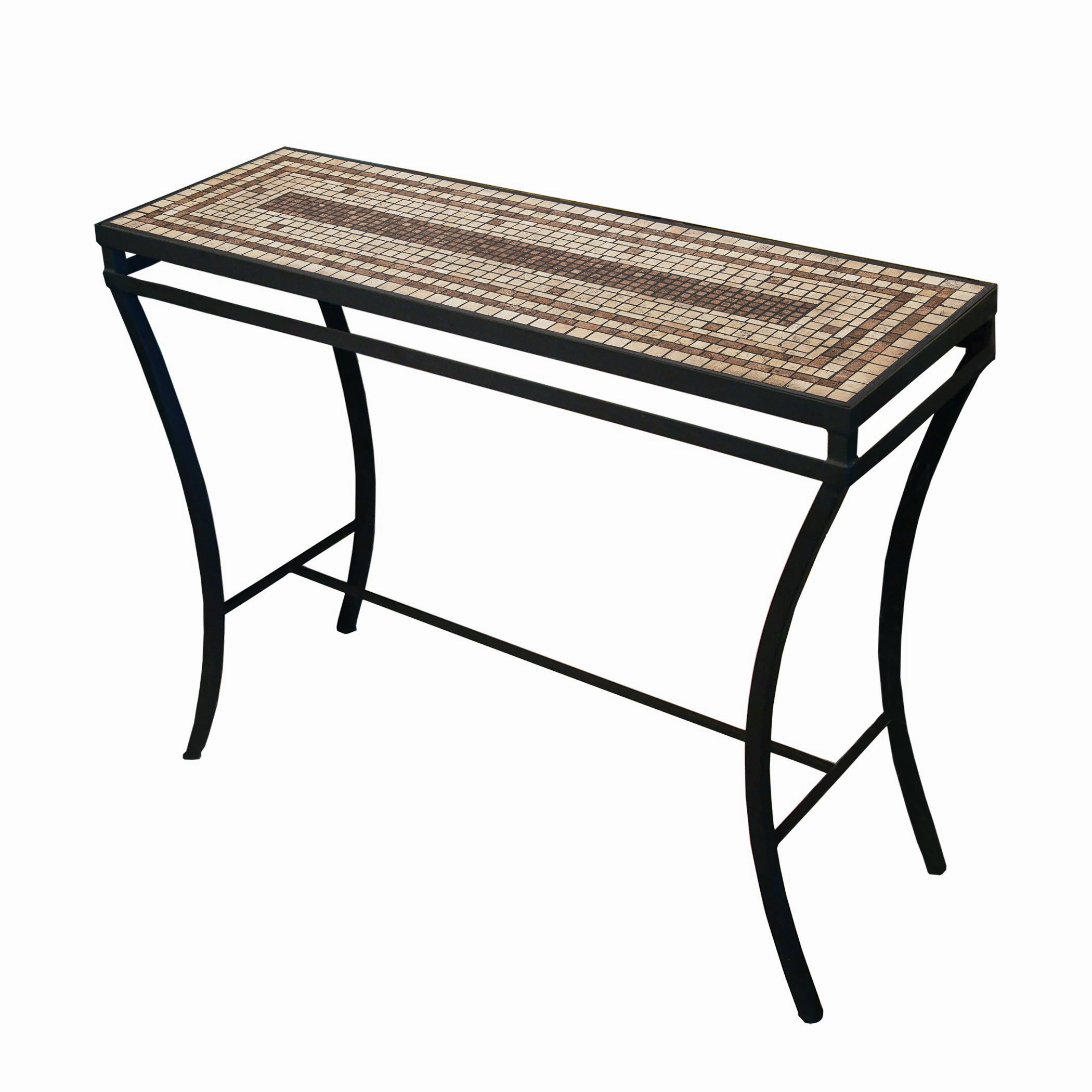 48" x 16" Elements Mosaic Stone Top Console Table