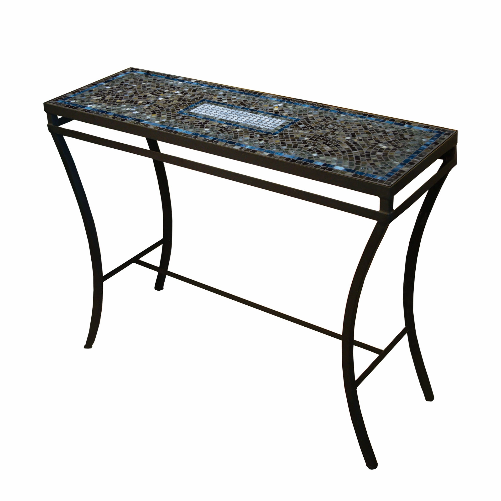 48" x 16" Elements Mosaic Stone Top Console Table