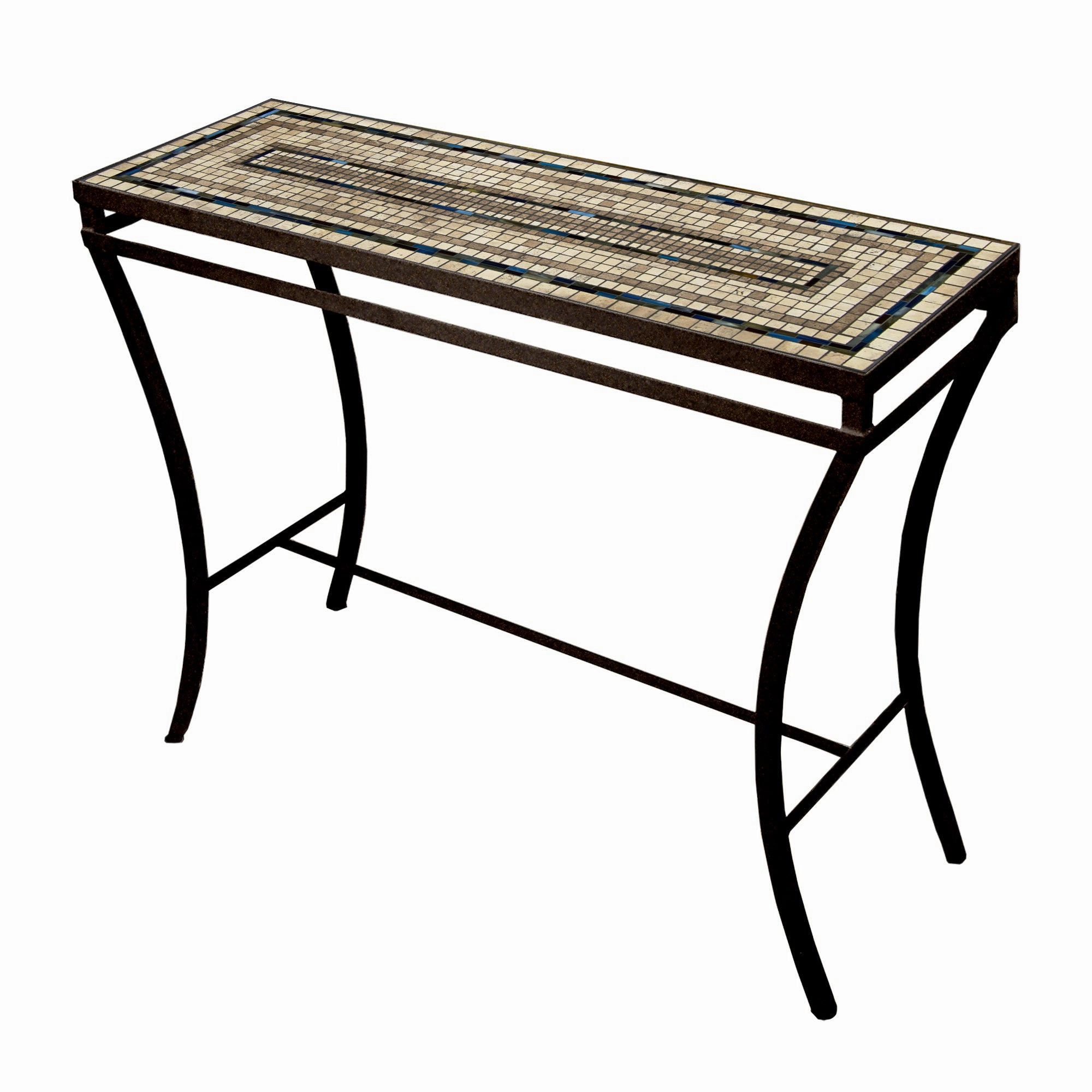48" x 16" Elements Mosaic Stone Top Console Table
