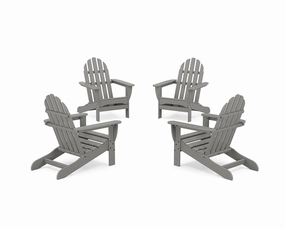4-Piece Classic Adirondack Conversation Setoutdoor patio dining furniture set