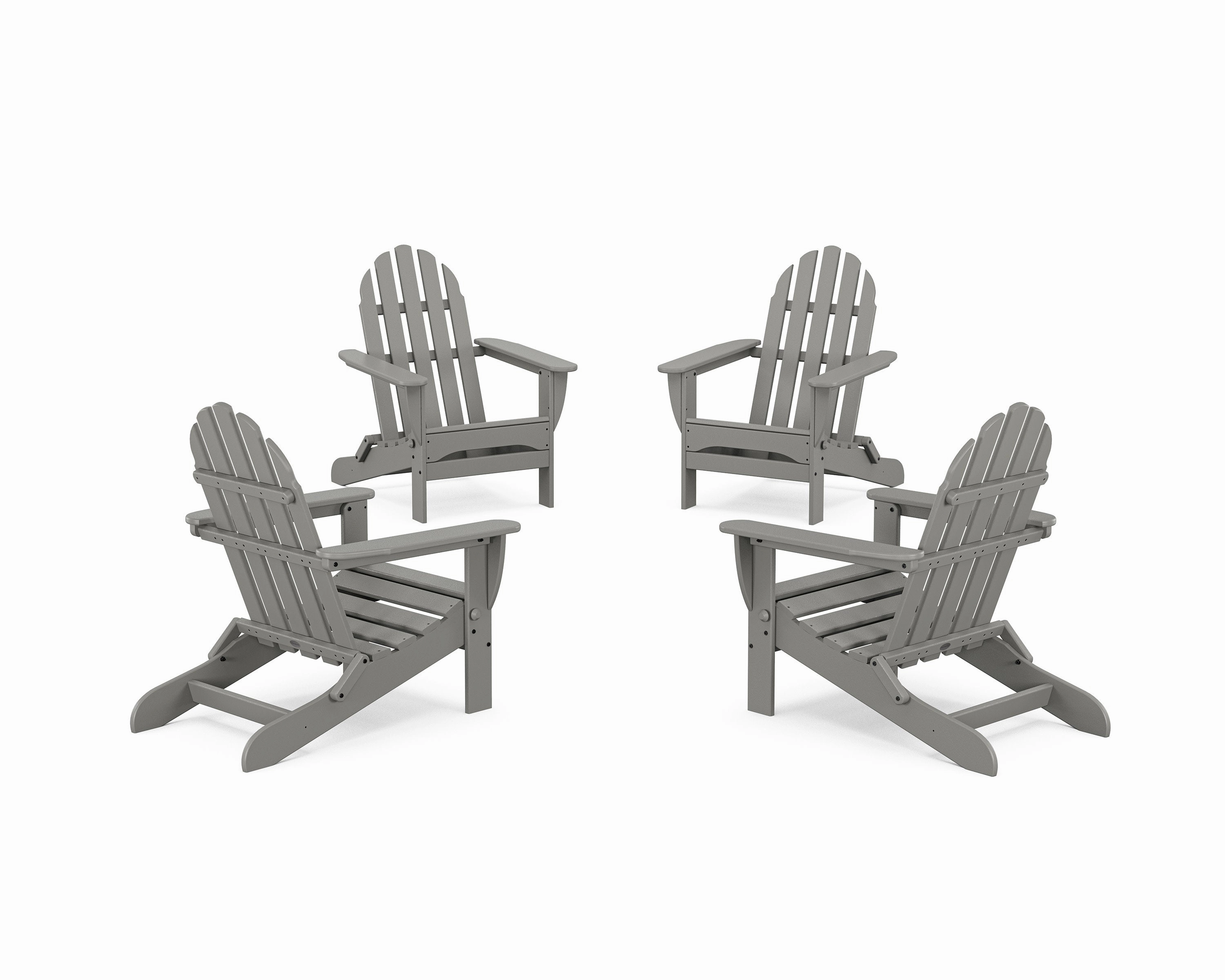 4-Piece Classic Folding Adirondack Conversation Setoutdoor patio dining furniture set