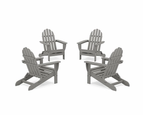 4-Piece Classic Folding Adirondack Conversation Setoutdoor patio dining furniture set