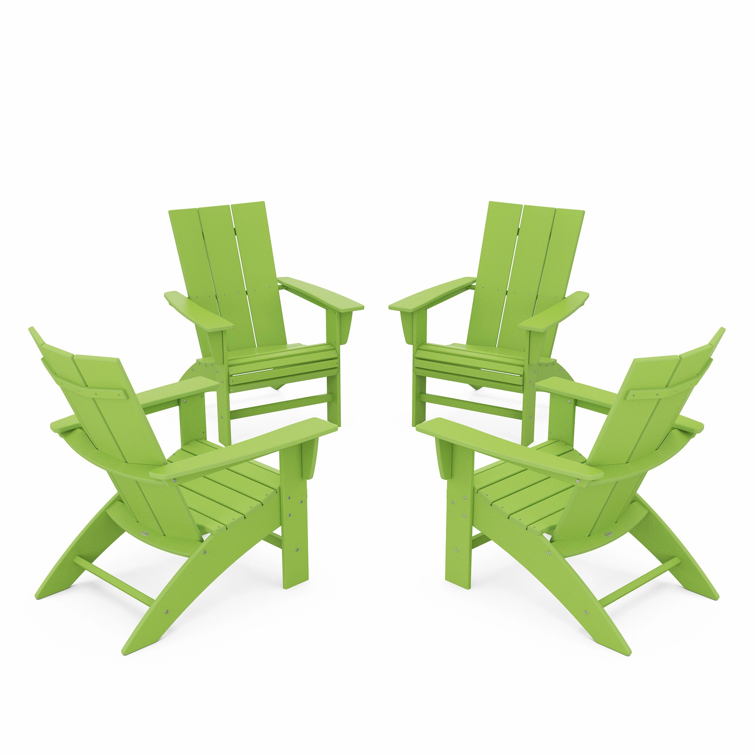 4-Piece Modern Curveback Adirondack Conversation Set