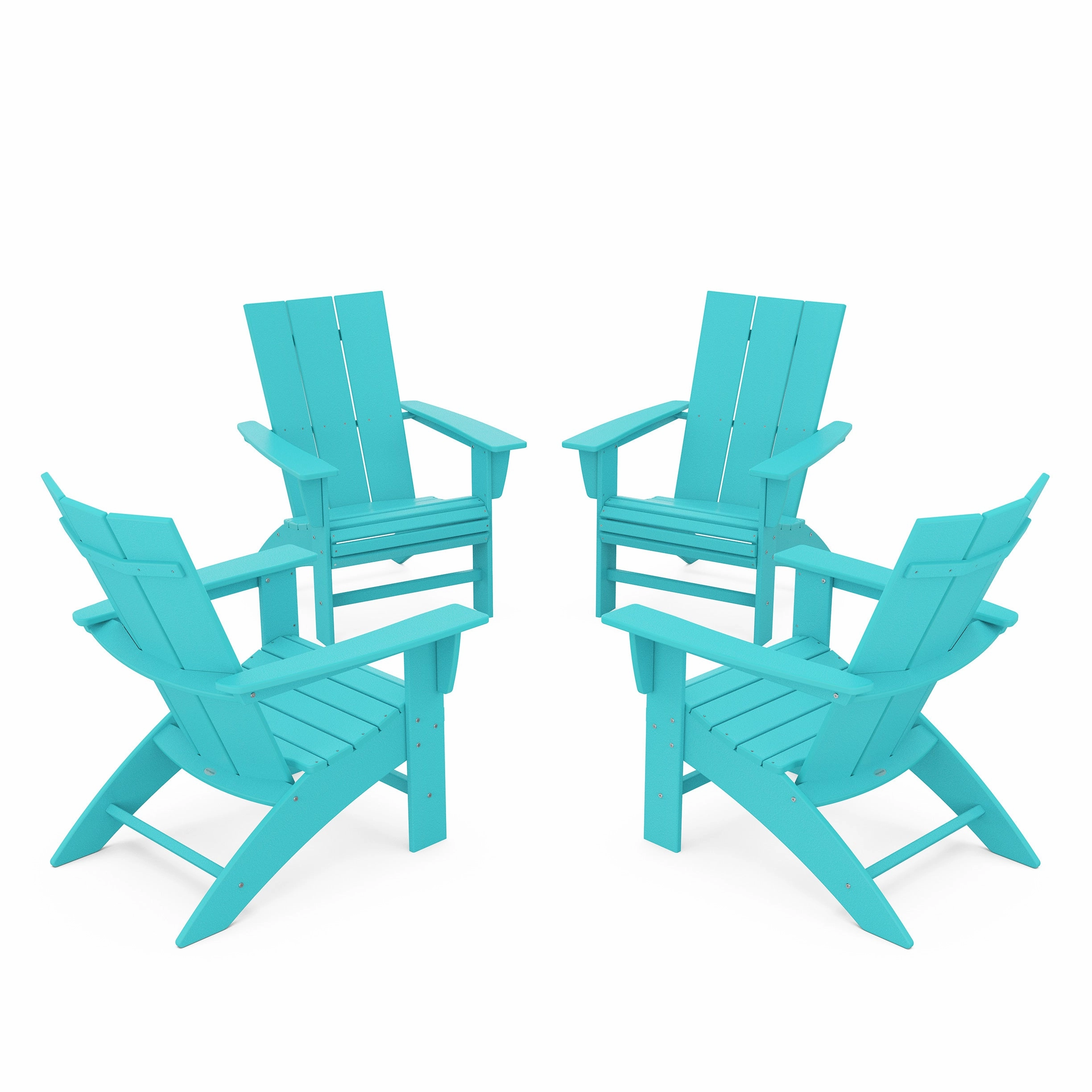 4-Piece Modern Curveback Adirondack Conversation Set