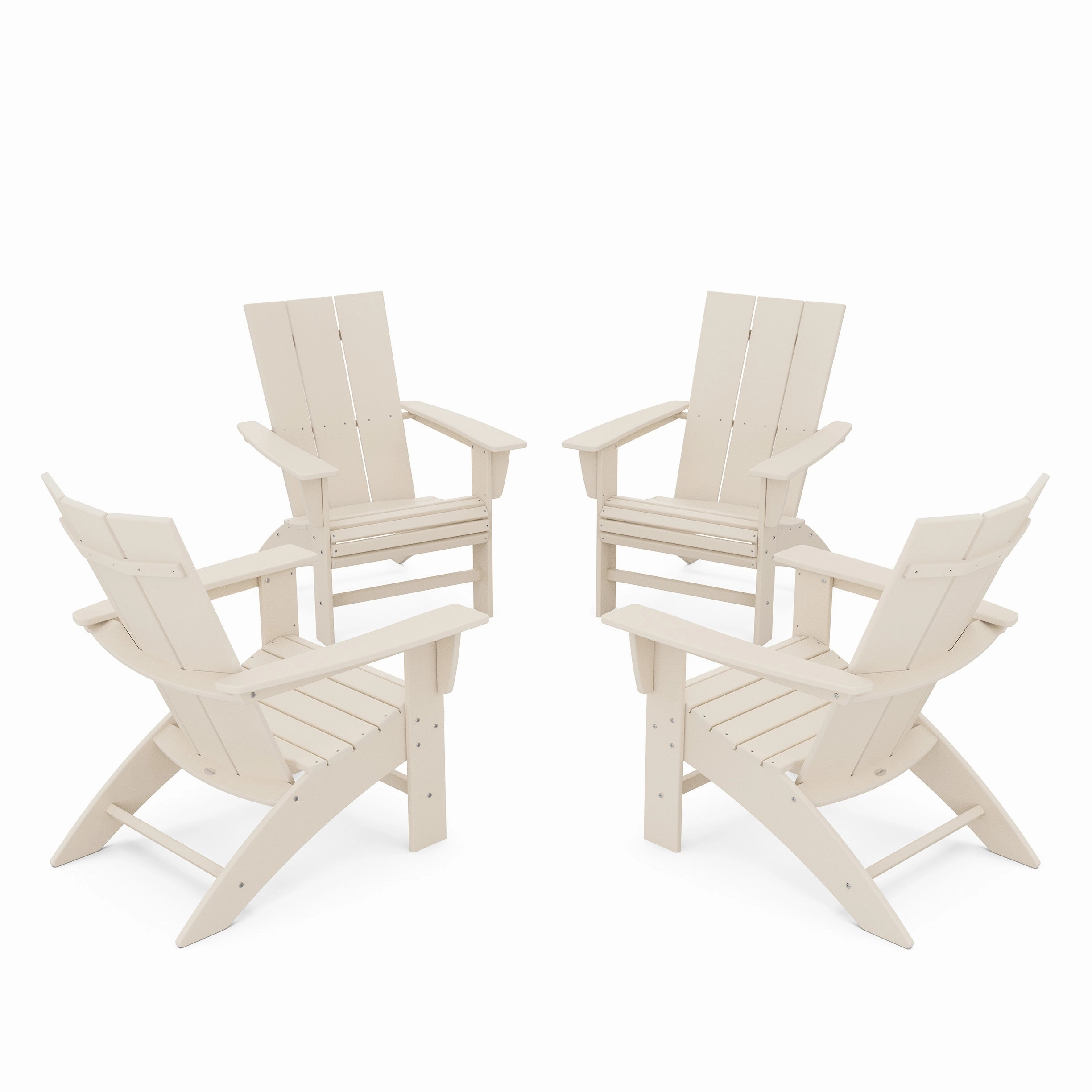 4-Piece Modern Curveback Adirondack Conversation Set