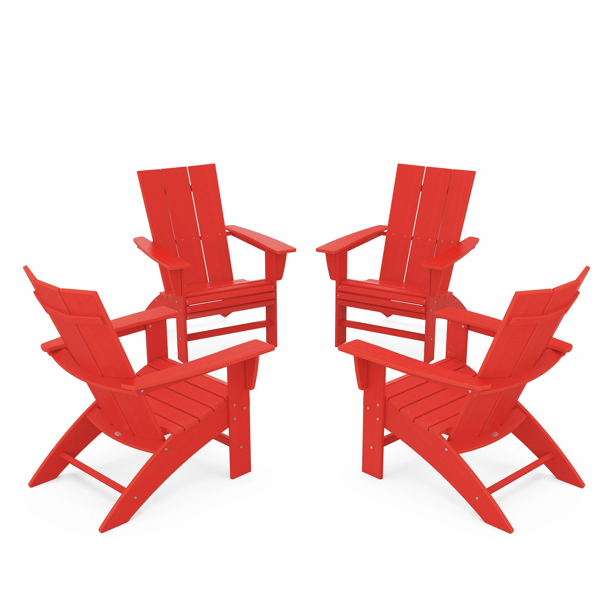 4-Piece Modern Curveback Adirondack Conversation Set