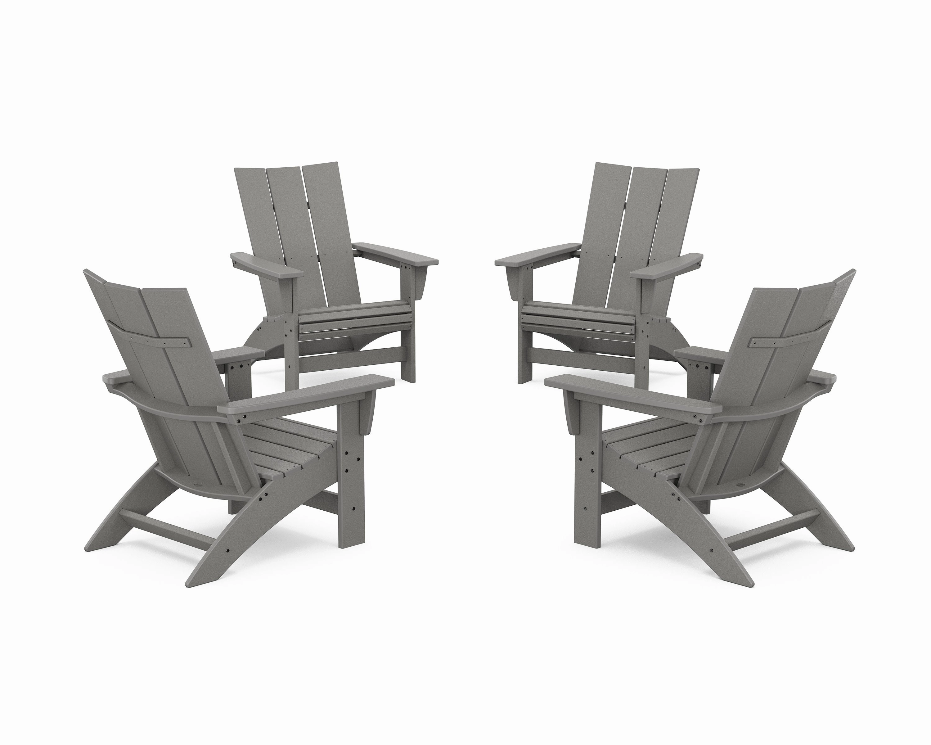 4-Piece Modern Grand Adirondack Chair Conversation Setoutdoor patio dining furniture set