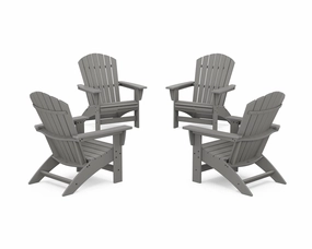 4-Piece Nautical Grand Adirondack Chair Conversation Setoutdoor patio dining furniture set