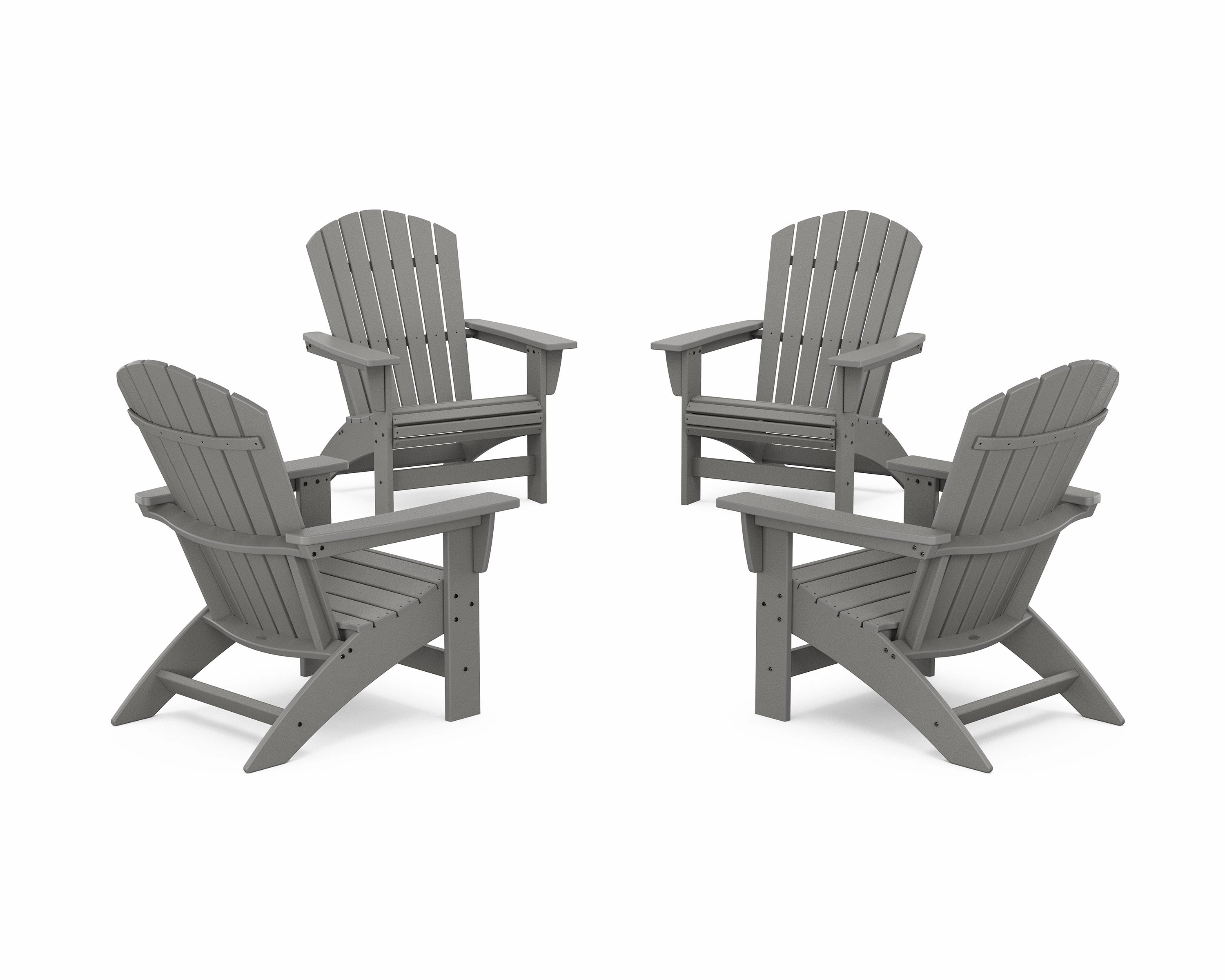 4-Piece Nautical Grand Adirondack Chair Conversation Setoutdoor patio dining furniture set