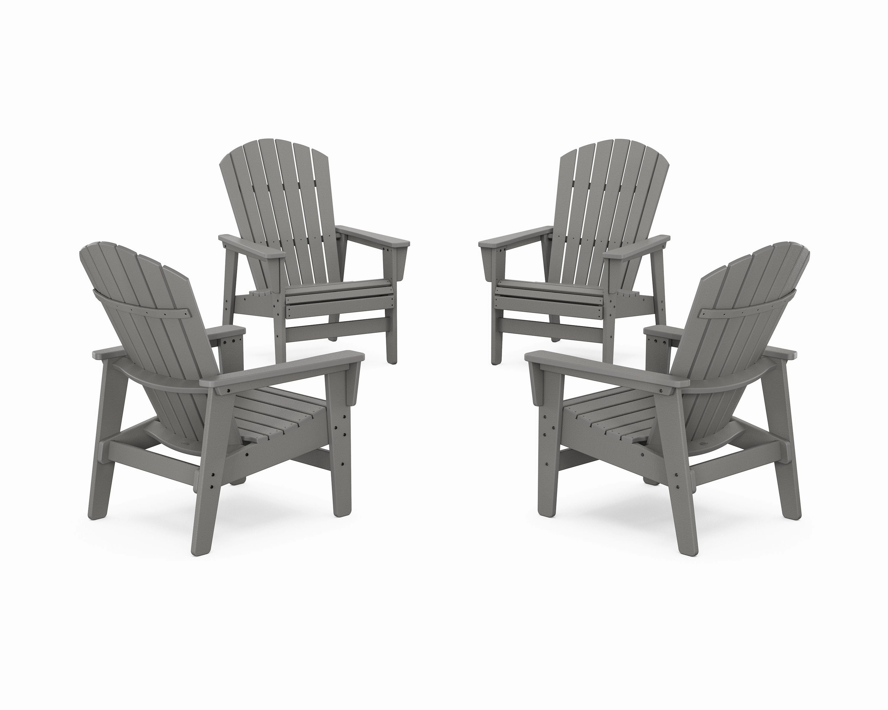 4-Piece Nautical Grand Upright Adirondack Chair Conversation Setoutdoor patio dining furniture set