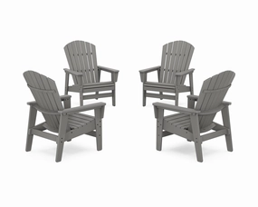 4-Piece Nautical Grand Upright Adirondack Chair Conversation Setoutdoor patio dining furniture set