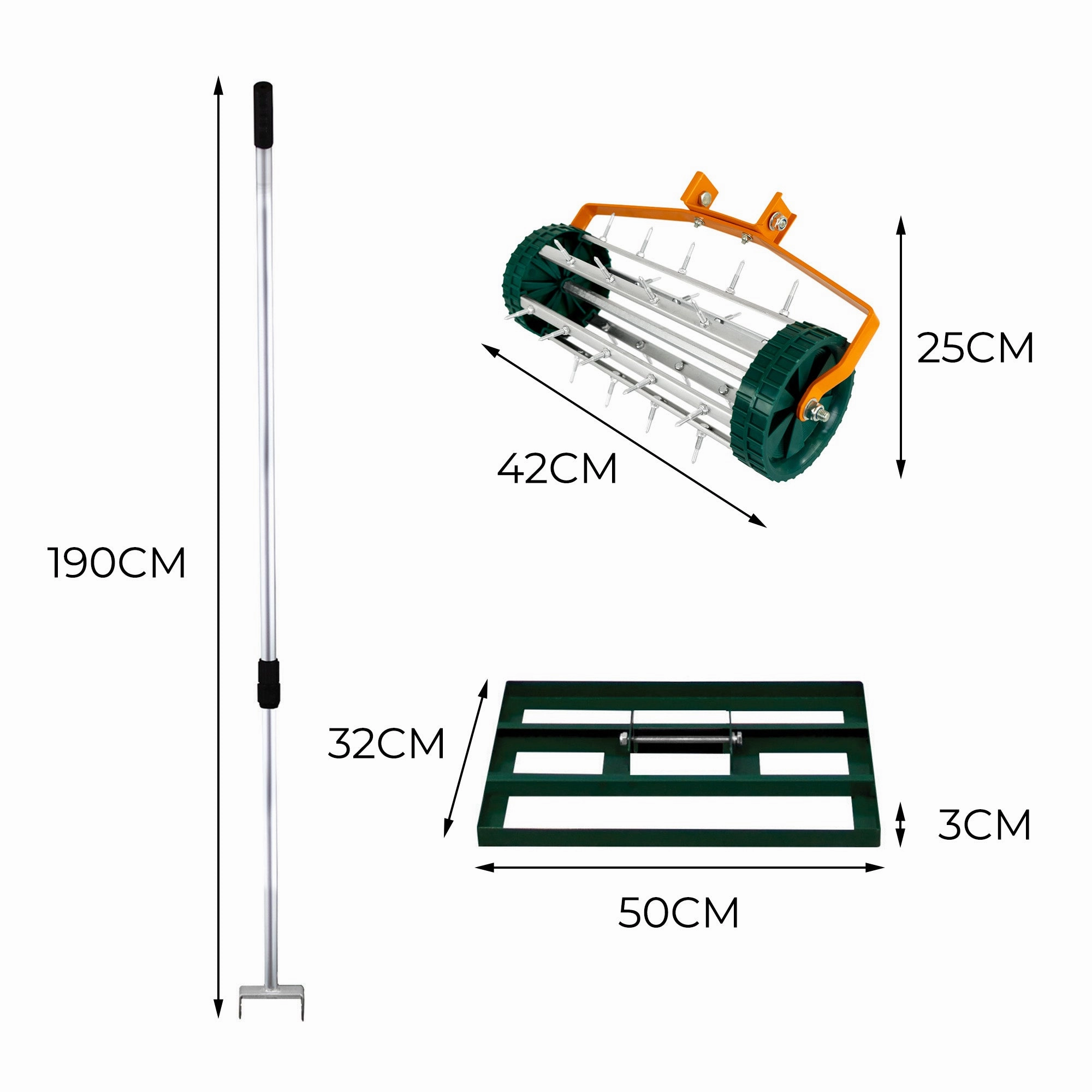 50cm Lawn Leveller & Aerator  Green