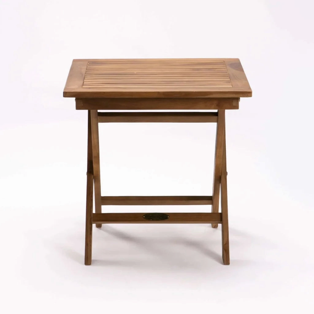 50cm SQUARE TEAK FOLDING SIDE TABLE