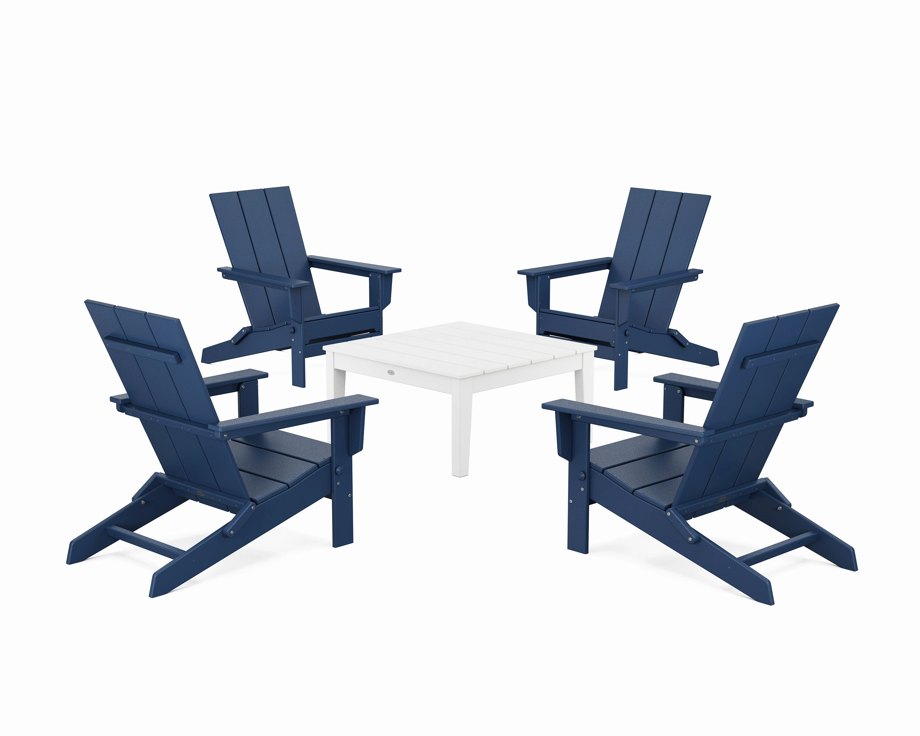 5-Piece Modern Studio Folding Adirondack Chair Conversation Group