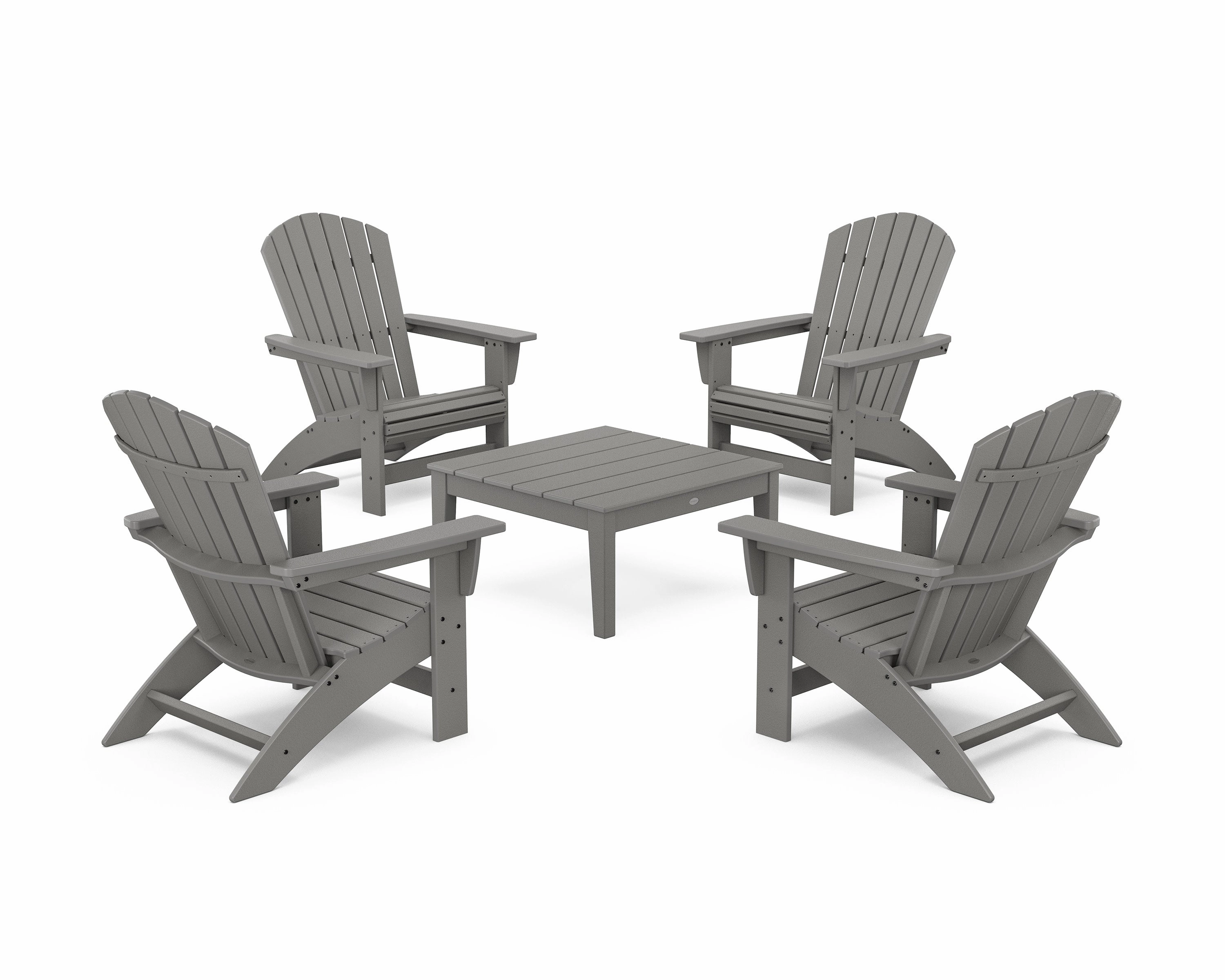 5-Piece Nautical Grand Adirondack Chair Conversation Groupoutdoor patio dining furniture set
