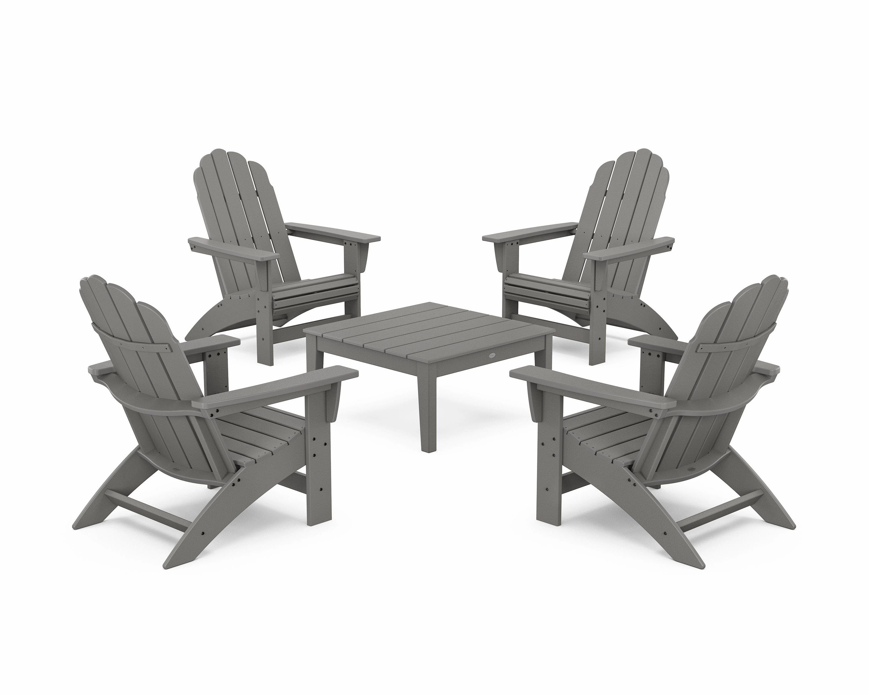 5-Piece Vineyard Grand Adirondack Chair Conversation Groupoutdoor patio dining furniture set